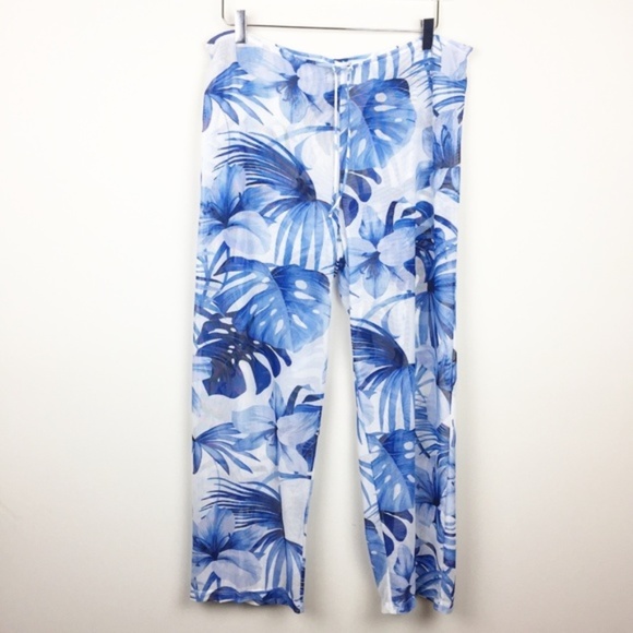 La Blanca Pants - La Blanca | Palm Leaf Mesh Cover Up Swim Pants